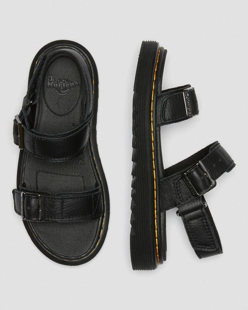 Sandalias Dr Martens Junior Kyle Cuero Niños Negros | MX 105SGL